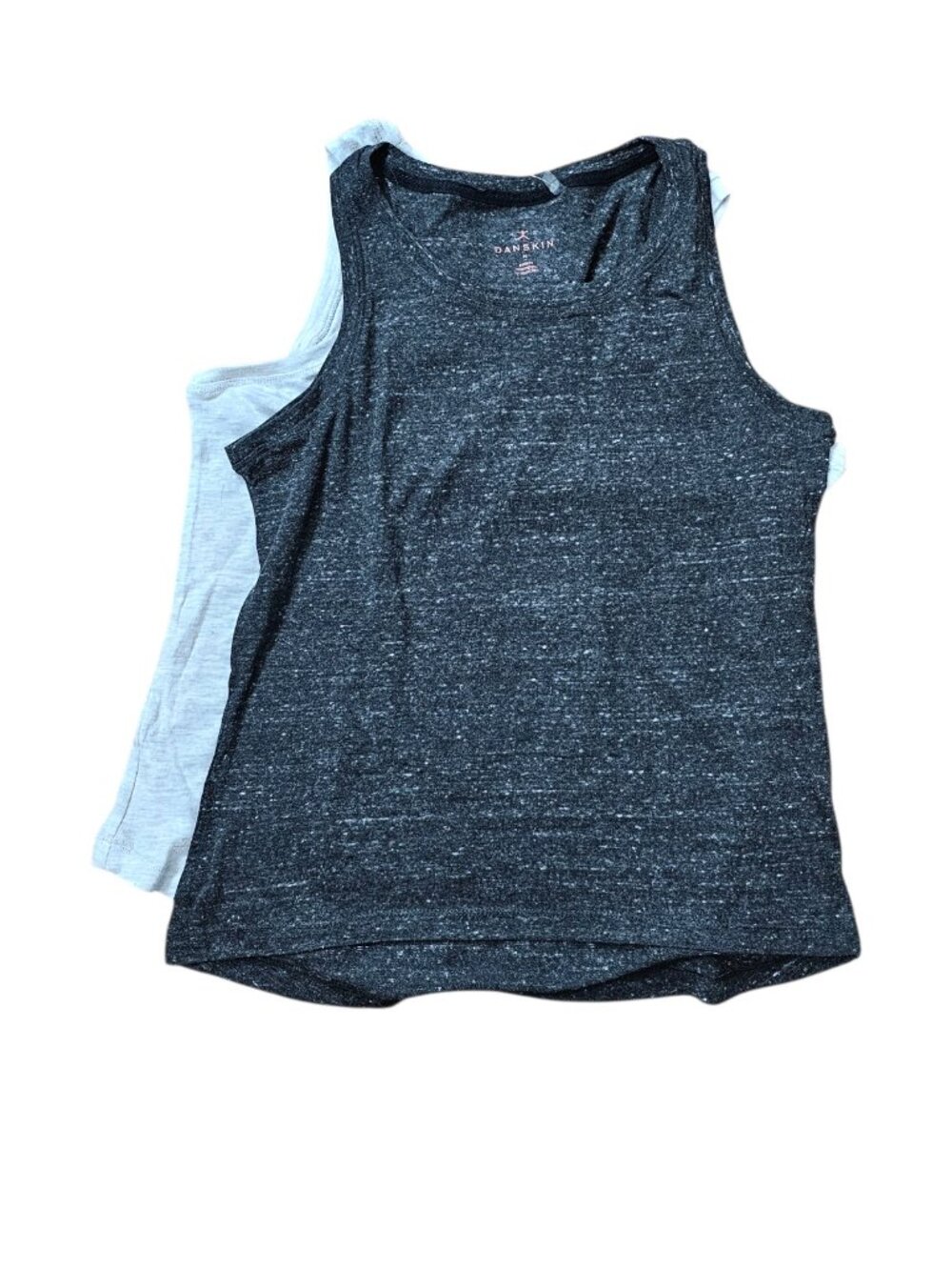 Danskin Women's New Cotton Blend Active Tank Tops 2 Set Black Cream Size M